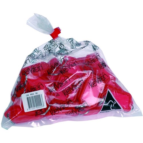 [27570] Kevron ID5 Key Tags – 56 × 30 mm, Red (Bag of 50)