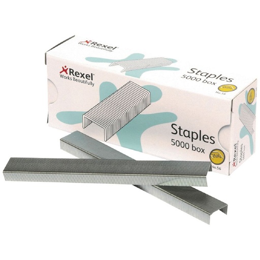 [GN25580] Rexel No. 56 (26/6 mm) Staples – 5,000-Pack (Steel, Bulk Refill)