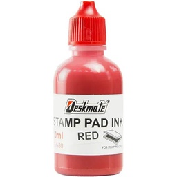 DESKMATE STAMP PAD INK REFILL 30ML RED