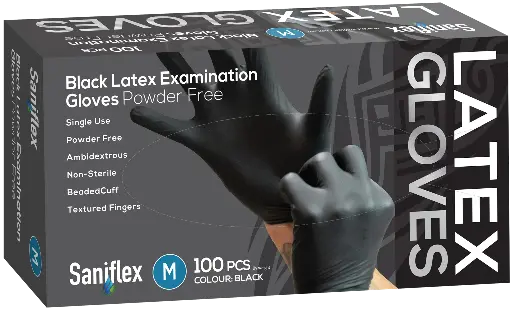 [VIB-M] Disposable Vinyl Gloves Powder Free Black - M