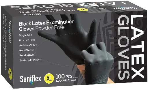 [VIB-XL] Disposable Vinyl Gloves Powder Free Black - XL