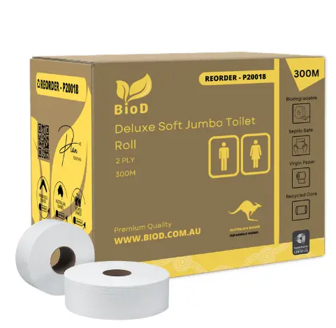 [P20018] Deluxe Jumbo Toilet Rolls 300m X 8