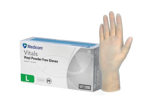 [VITUP1209D] Medicom - Vitals Vinyl - Powder Free Gloves (Large)