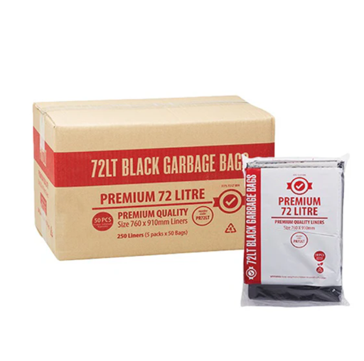 [PR72LT] 72lt Blk Prem Hd Bin Liners
