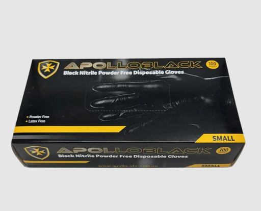 [2001S] Black-Nitrile Powder Free Disposable Gloves – Small Black