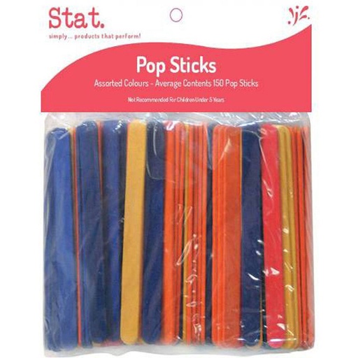 [GN64188] Stat Coloured Wooden Popsticks (Assorted) – Pack of 150