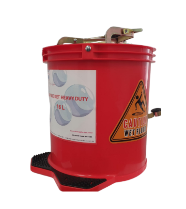 [CPAMBR] CPA - Mop Bucket 16l Plastic With Metal Wringer-Red