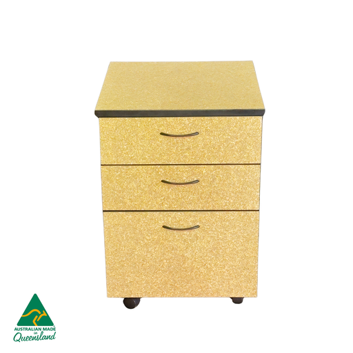 HulkBoard 3-Drawer Pedestal (Black ABS Edge)