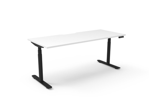 Halo+ Single Sided Desk – 1800mm W x 750mm D – Natural White Top & Black Satin Frame