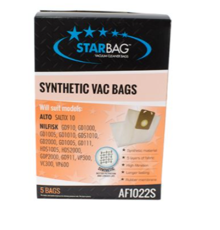 [AF1022S] Cleanstar - Vaccum Bag Syn 5pk Nilfisk Gd 1000-2000