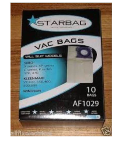 [AF1029] Cleanstar – Vac Bag 10pk Sebo 370-470