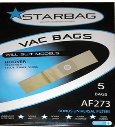 [AF273] Cleanstar -Vacbag 5pk Hoover3001 (Vs19)
