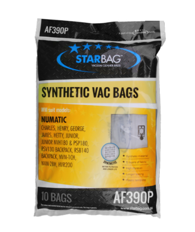 [AF390P] Cleanstar - Vacbag Synplastict 10pk Numatic