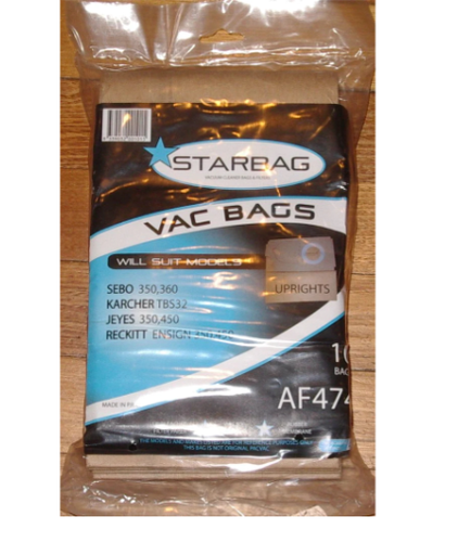 [AF474] Cleanstar - Vacbag 10pk Uprights (Vs47)