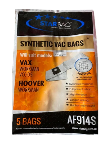 [AF914S] Cleanstar - Vac Bag 5pck Suit Vax Work Man