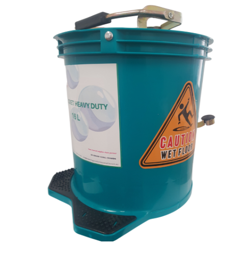[CPAMBG] CPA - Mop Bucket 16l Plastic With Metal Wringer-Green