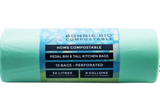 [BB-30L-45] Cleanstar - Bonnie Bio 30l Compostable Bin & Rubbish Bags – Roll Of 15