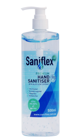 [SANIRFHS500ML20] Saniflex - Rinse Free Hand Sanitiser 500ml Bottle With Plunger X 20unit