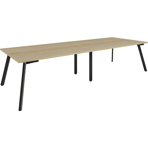 Rapidline Eternity Meeting Table 3200 x 1200mm (Natural Oak & Black Frame)