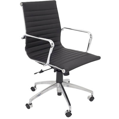Rapidline PU605M Executive Chair – Medium Back (Black PU)