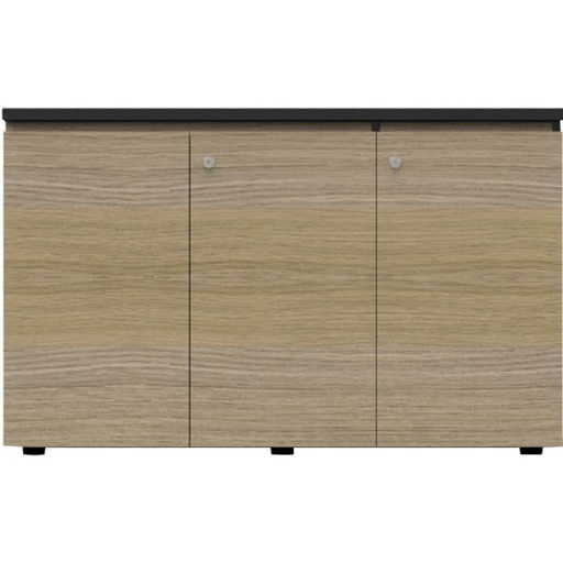 RAPID INFINITY Deluxe 3 Swing Door Cupboard (Natural Oak & Black Edging)