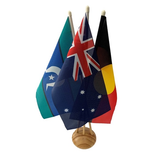 [A189DF] Australian / Aboriginal / Torres Strait Islander Desk Flag Set