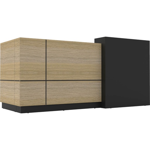Rapidline Sempre Reception Counter (Natural Oak & Black)