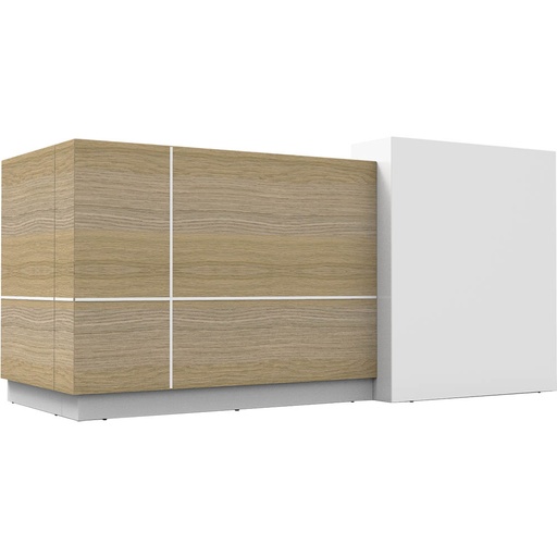 Rapidline Sempre Reception Counter (Natural Oak & White)