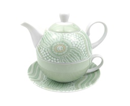 [CH_0240] URBAN 19CM ES JOURNEY CERAMIC TEA FOR ONE POT/CUP DRINKWARE W/ HANDLE GREEN