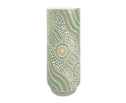 [CH_0249] URBAN ES JOURNEY 24CM CERAMIC FLOWER VASE TABLETOP DECORATIVE DISPLAY GREEN