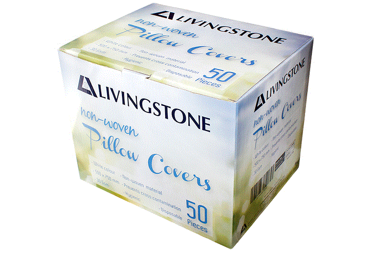 [LIVPILCOVR] Disposable Pillow Covers (75x50cm) 30gsm Polypropylene Nonwoven White Hygienic Single Pack, 50 Per Box