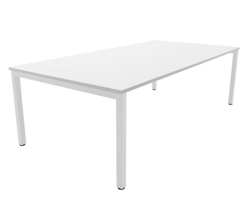 [ST-DK126 W/W] STRATA 2‑Leg Table with Top - 1200x600mm (White Top/White Frame)