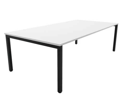 STRATA 2‑Leg Table with Top - 1200x600mm (White Top/Black Frame)