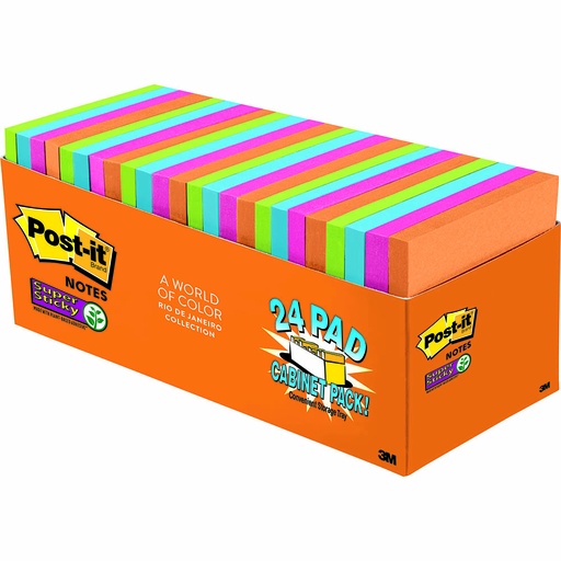[00209] 3M Post-it® Super Sticky Notes 76 × 76 mm – Rio de Janeiro Collection (Pack of 24)