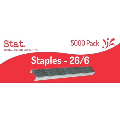 [25597] Stat 26/6 Steel Staples – Silver (Box of 5,000)
