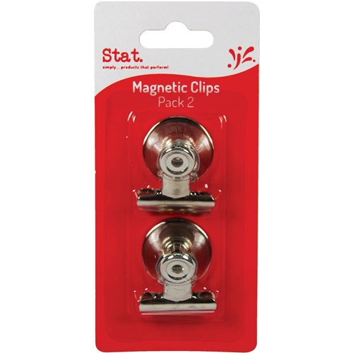 [21080] Stat Magnetic Letter Clips – 32 mm Chrome (Pack of 2)