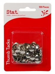 [45147] Stat Silver Drawing Pins (Thumb Tacks) – Pack of 100