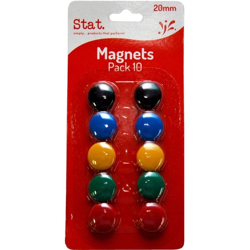 [GN15156] Stat 20mm Assorted Colour Magnets – Pack of 10