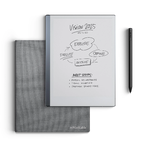 [667733] reMarkable 2 10.3″ Paper Tablet – Marker Plus & Polymer-Weave Book Folio Bundle (Grey)